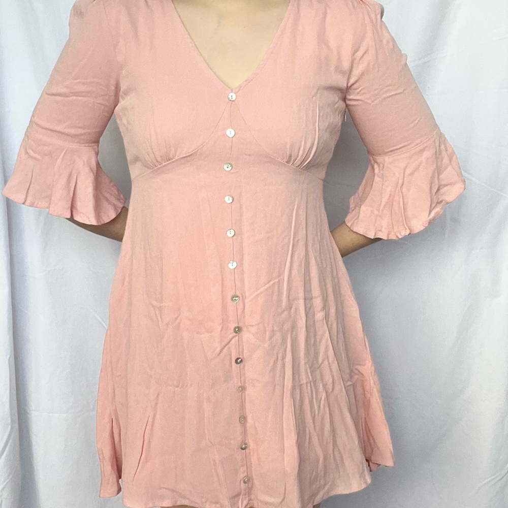NWT Extra Small pink dress with flowey sleeves